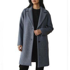 GU Uniqlo Wool Blend Women's Elegant Gray Trench Coat Size S